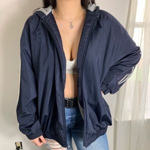 navy blue and gray hoodie